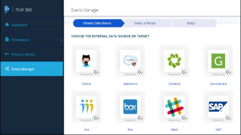 A few Jitterbit-powered integration options in PLM 360, now renamed Fusion Lifecycle.