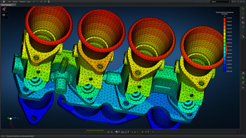 Engine subassembly undergoing an eigenvalue analysis. (Image courtesy of MSC Software.)