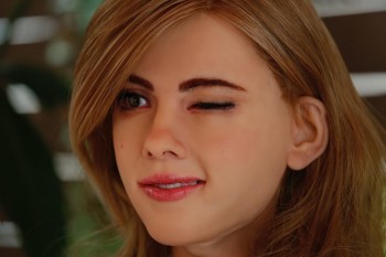 Mark 1 robot built from scratch by product designer Ricky Ma looks a lot like Scarlett Johansson. (All images courtesy of Bobby Yip of Reuters.)