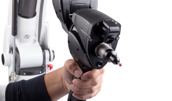 TubeShaper is designed exclusively for use with Hexagon MI's line of ROMER Absolute Arm portable CMMs. (Image courtesy of Hexagon Manufacturing Intelligence.)
