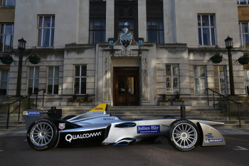 Roborace competitors will modify standard-issue electric race cars like this one into autonomous racing machines. (Image courtesy of Formula E.)