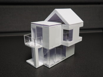 The physical model of my little cottage using Arckit 60. The model was quite sturdy and survived a few road-trips without incident. (Image courtesy of the author.)