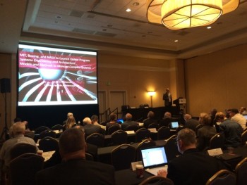 Bruce Cameron announced the Architecture and Systems Engineering online program at the International Council on Systems. (Image courtesy of MIT Office of Digital Learning.)