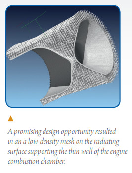 ESA’s innovative combustion chamber mesh design.