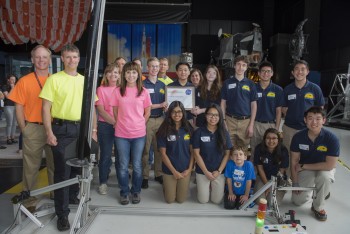 Madison West High School of Wisconsin earned second-place honors and a $15,000 prize at the 2016 Centennial Challenges Mars Ascent Vehicle Prize. The team is the first high school to win at a Centennial Challenges competition. (Image courtesy of NASA/Marshall/Charles Beason.)