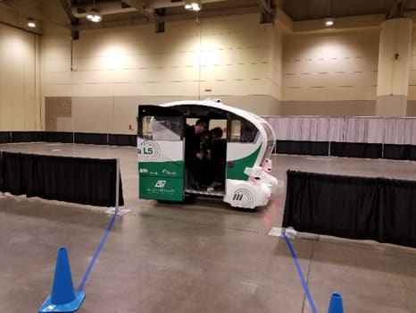 The AVIN AV test track on the Discovery show floor.