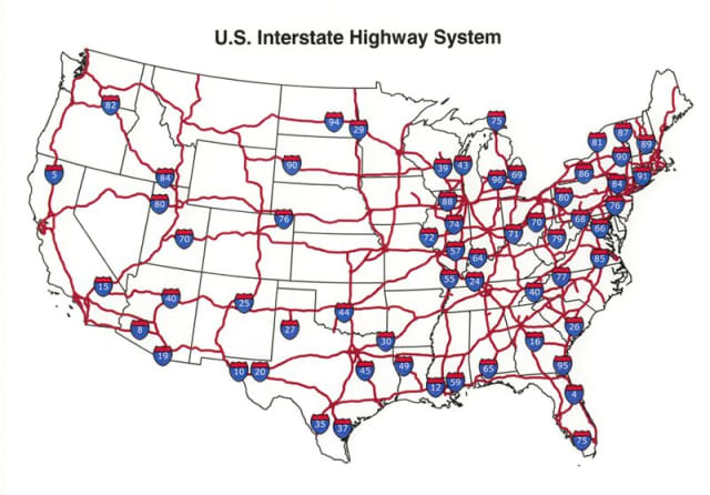 The U.S. highway system. (Image courtesy of Wikipedia.)