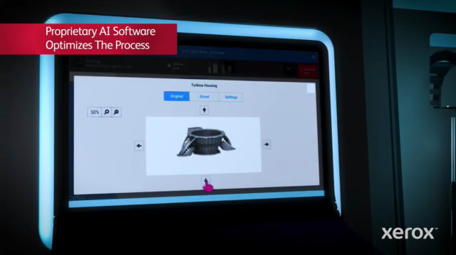 ElemX’s AI software allows the user to design precise parts with intricate geometries. (Image courtesy of Xerox.)