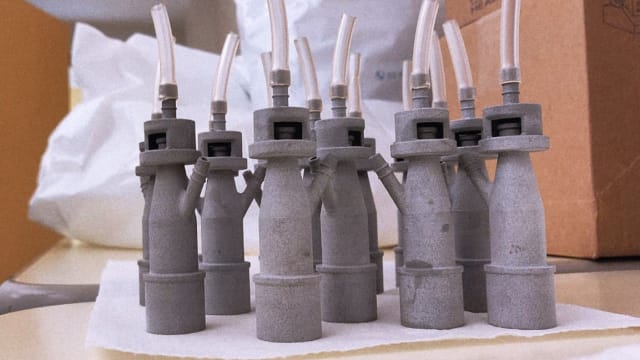 3D-printed valves. (Image courtesy of Michele Fain.)