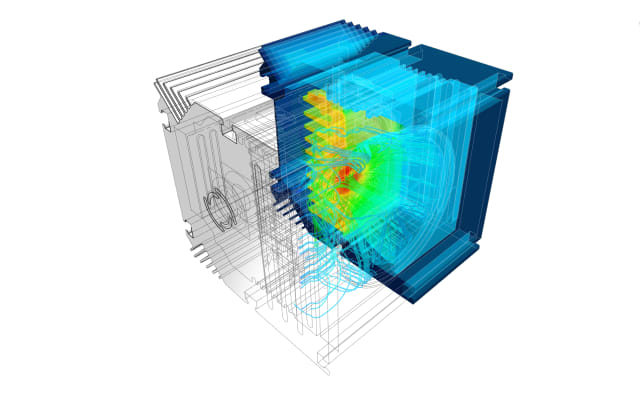 Browser-based technology enables the adoption of simulation without a massive investment in terms of deployment, training and costs. This helps engineers produce assessments, like this fluid flow and heat transfer simulation of an electronics enclosure. (Image courtesy of SimScale.)