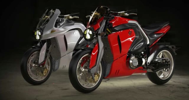 The Soriano Giaguaro motorcycles have 15kWh or 20kWh battery packs and do not seem to be made for traveling long distances. The distance specs are just 75-100 miles (120-160km). (Image courtesy of Soriano Motori Corp.)