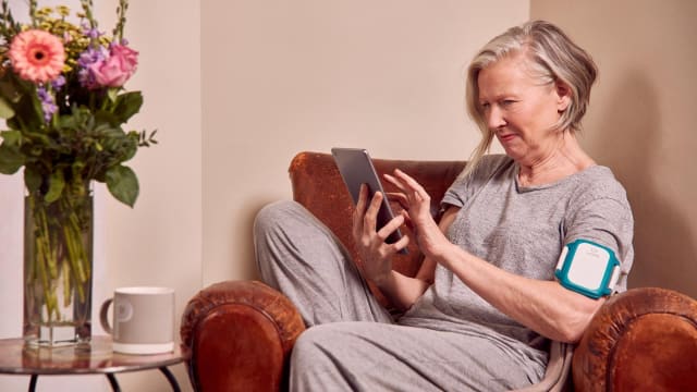 (Patients can wear Current Health monitors at home. Credit: Current Health.)