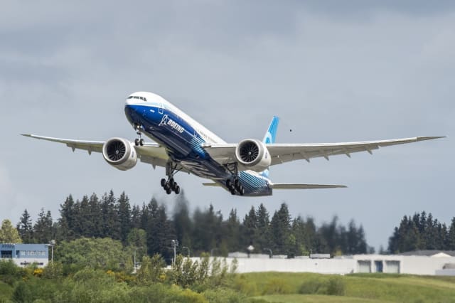 This new 777X is highly fuel efficient and should be a highly profitable product for Boeing, if COVID-19 doesn’t kill the airlines that buy it. (Image courtesy of Boeing.)