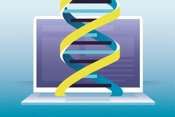 Whole-genome synthesis as an extension of synthetic biology, which is mediated by software, makes it possible to print larger swaths of DNA. (Image courtesy of Scientific American)