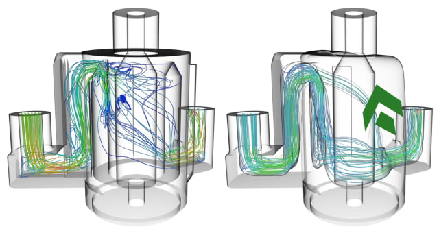 Preview of Generative Design’s new fluid solver. (Image courtesy of Autodesk.)
