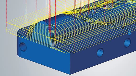 Creating intermediate steps for detailed removal of material. (Image courtesy of OPEN MIND.)
