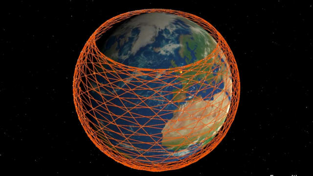 The Starlink constellation’s coverage.
