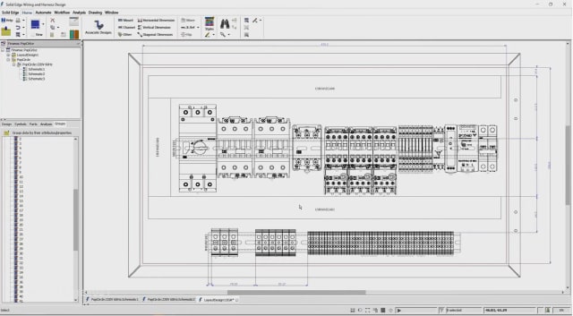 Cabinet panel design in Solid Edge 2021 Wiring and Harness Design. (Image courtesy of Siemens.)
