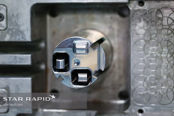The mold in its fully closed position.