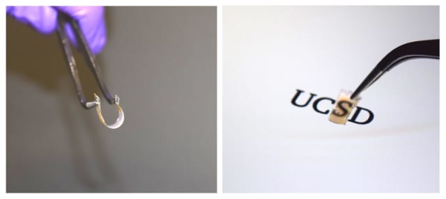 This is a near-perfect broadband absorber that's thin, flexible and transparent in visible light. (Image courtesy of UC San Diego Jacobs School of Engineering.)