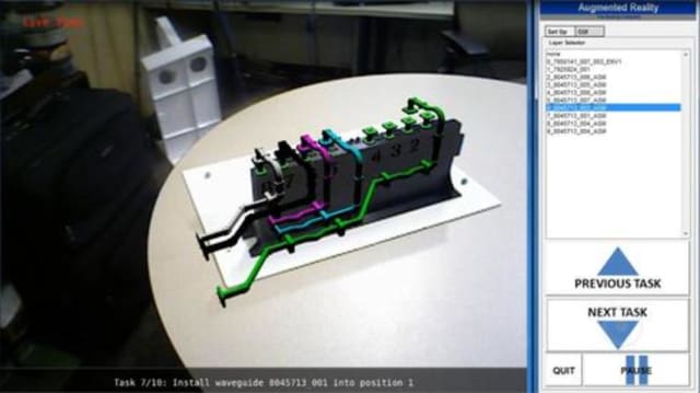 Boeing's AR tablet tool for assembly lines. (Image courtesy of Boeing.)