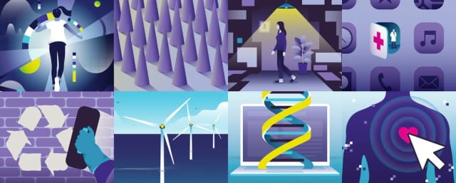 Artificial intelligence, computer simulation, biotechnology, renewable energies, genomic synthesis, nanotechnology and data analytics are among the recurring science fields backing up the Top Ten Emerging Technologies in 2020. (Image courtesy of the World Economic Forum.)