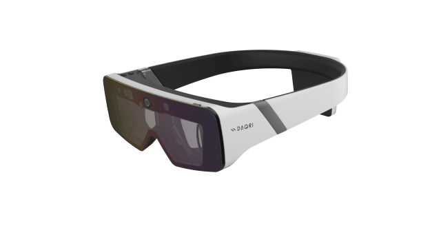 DAQRI Smart Glasses run a homegrown Visual Operating System (VOS) built internally. They weigh 0.7 pounds, use Intel Core m7 processors and give the user a 44-degree Field-of-View (FoV) to play with. Bluetooth and Wi-Fi enabled, they display content at 90 frames per second at a resolution of 1360 x 768.n With an array of sensors, an HD color camera, a wide-angle tracking camera, a depth-sensing camera, the DAQRI Smart Glasses, coupled with the new Worksense application suite are primed for industrial testing and enterprise use cases. (Image courtesy of DAQRI.)