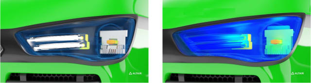 Headlamp thermal analysis using Altair CFD. (Image courtesy of Altair.)