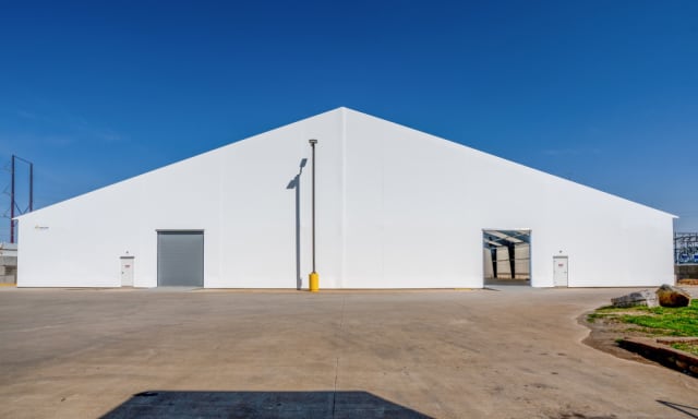 Exterior of AGC Automotive’s fabric building from Legacy. (Image courtesy of Legacy Building Solutions.)
