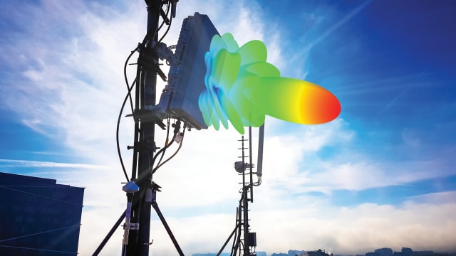 Simulation 2022 promises faster modeling and characterizations of more complex antennas and arrays within their operating environment. (Image courtesy of Altair.)