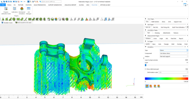 Numerical models, such as The Magics 23 shown here, helps manufacturers predict undesirable AM outcomes, and plan for them in advance. (Image courtesy of Materialise.)