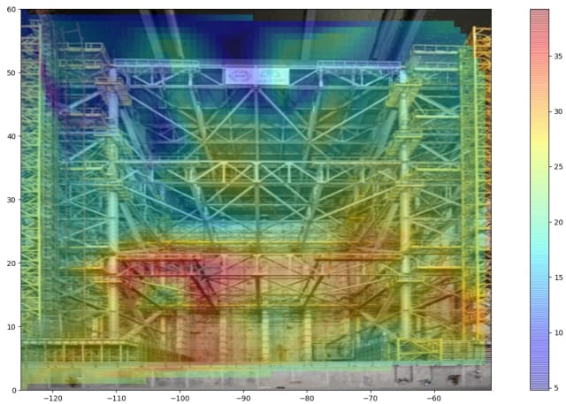 Data from Spot’s sensor was used to create this radiation map.