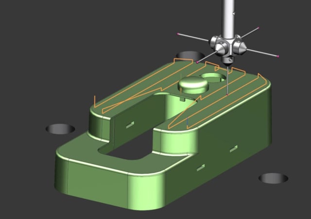 NX CMM inspection programming using tactile scanning paths. (Image courtesy of Siemens.)