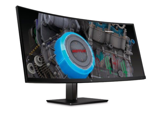 Of the seven newly announced HP Z displays, the standout is the HP Z38c, a 38-inch Diagonal Curved Display screen. (Image courtesy of HP.)
