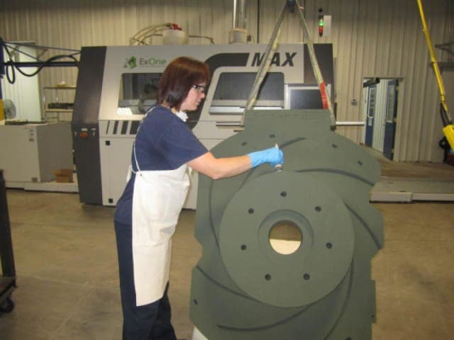 A large 3D-printed sand core for sand casting. (Image courtesy of HPI.)