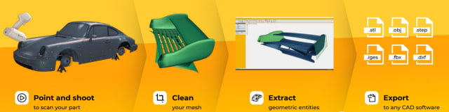 Using the peel 2-S and the peel 2 CAD-S to create a 3D model. (Image courtesy of peel 3d.)