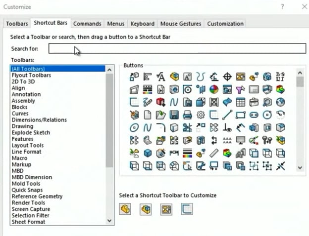 When you customize the UI, you can now search among available commands. The search goes beyond command names, finding matches in the command description.