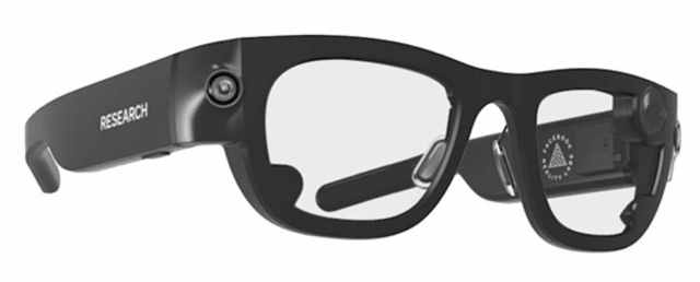 Facebook’s Project Aria smart glasses. (Image courtesy of Facebook.)