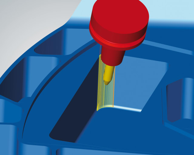 Conical barrel cutter: finish prismatic fillets with a high feed rate. (Image courtesy of OPEN MIND Technologies AG.)