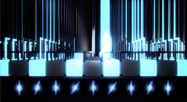 Artist's impression of UNSW's complete silicon quantum computer chip in operation. (Image courtesy of Tony Melov/UNSW.)