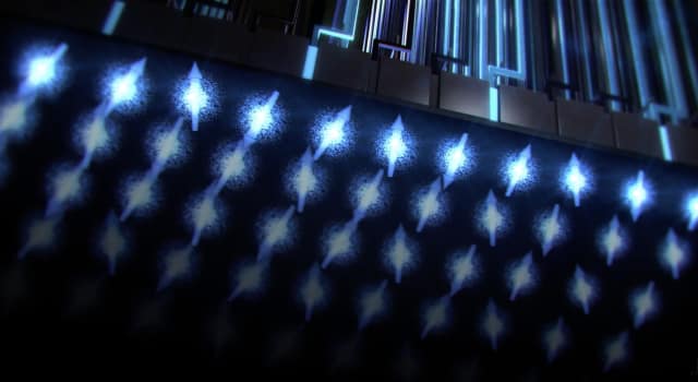 Silicon quantum computer chip from below, showing the qubits interacting with the CMOS architecture above. (Image courtesy of Tony Melov/UNSW.)