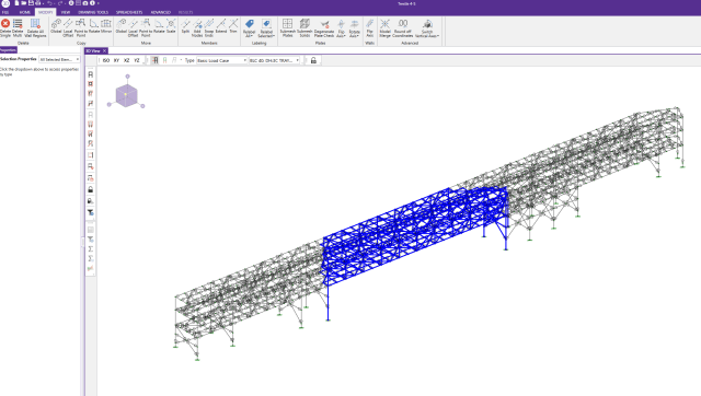 RISA is used to analyze the structure during construction for erection sequencing, temporary loading, stability and deflection. (Image courtesy of CSG.)