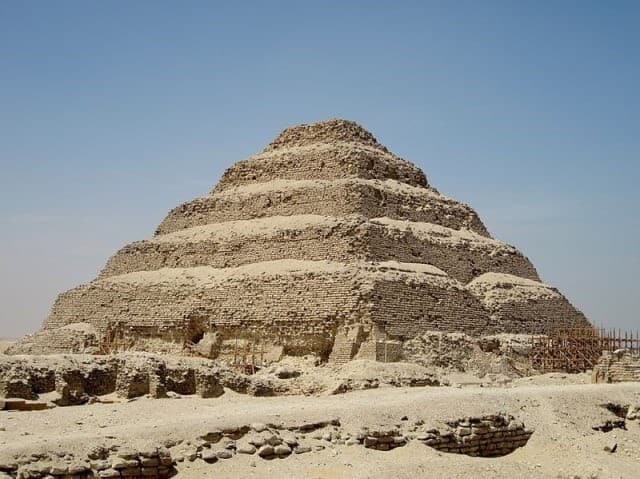 The step Pyramid of Djoser at Saqqara, designed by Imhotep. (Photo courtesy of Olaf Tausch.)