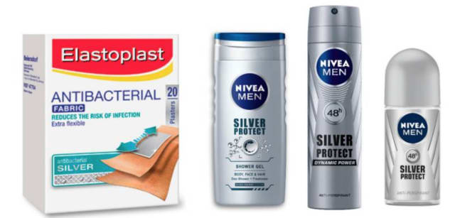 Examples of silver usage in consumer products. (Image courtesy Beiersdorf AG.)