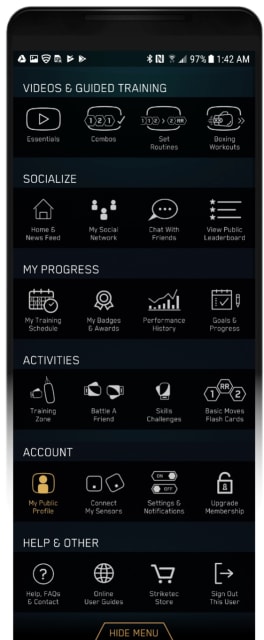 Striketec’s smartphone app comes packed with features. (Image courtesy of Striketec.)