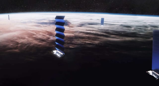 Researchers at Radionavigation Laboratory at the University of Texas at Austin have developed a software solution that would use SpaceX’s Starlink constellation of satellites, an effort to provide Internet coverage from orbit that may create more secure, pinpointed GPS capabilities. (Image courtesy of SpaceX.)