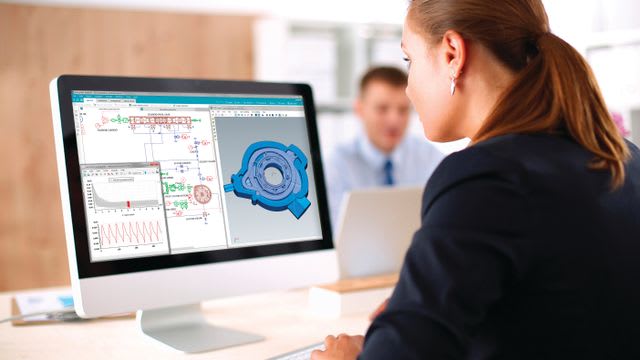 Amesim analyzes components and systems with multiphysics libraries and user inputs. (Image courtesy of Siemens.)
