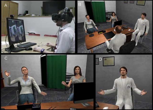 Stills from the virtual reality (VR) scenarios in a study conducted by the UCL, United Kingdom. (Image courtesy of ucl.ac.uk.)