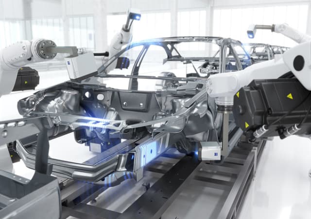 The ZEISS AIMax cloud is designed to capture 3D point clouds directly at the production line and measure complex features with high precision in a fraction of a second. (Image courtesy of ZEISS.)