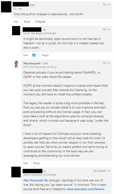Engineers argue if PyAnsys is worth it. (Image taken from LinkedIn on 10/21/2021).